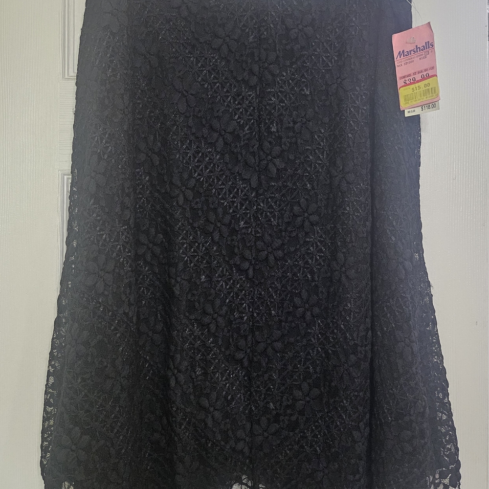 Max Studio Black A-Line Knee-Length Skirt